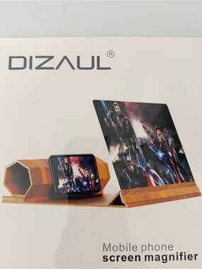 Dizaul 14 inch mobile phone screen magnifier foldable wooden frame Brand New